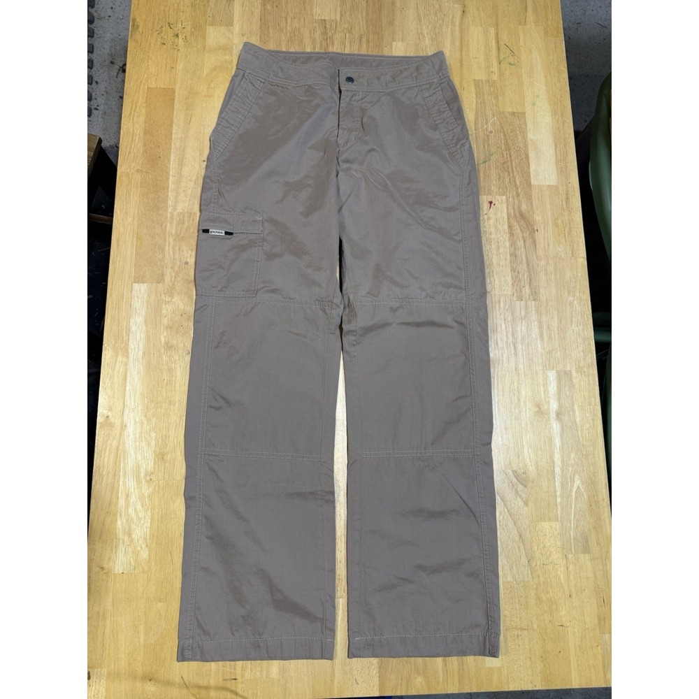 prAna Women's M Cargo Hiking Pants Brown Reinforced Knees Outdoor Climbing 30x30